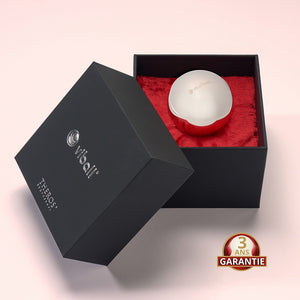 Viball VB50L : boule de Geisha médicale de 50 mm en acier inoxydable anti-allergique pour femmes et hommes dans une boîte noire sur velours rouge. Dispositif médical. Button: garantie 3 ans.