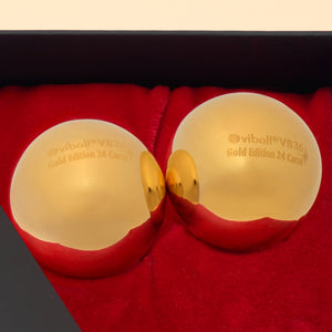 Viball Gold Edition 24 Carat, 36 mm als Paar, von Hand vergoldete medizinische Liebeskugel für Frauen und Männer in schwarzer Schachtel, Zoom vom Logo