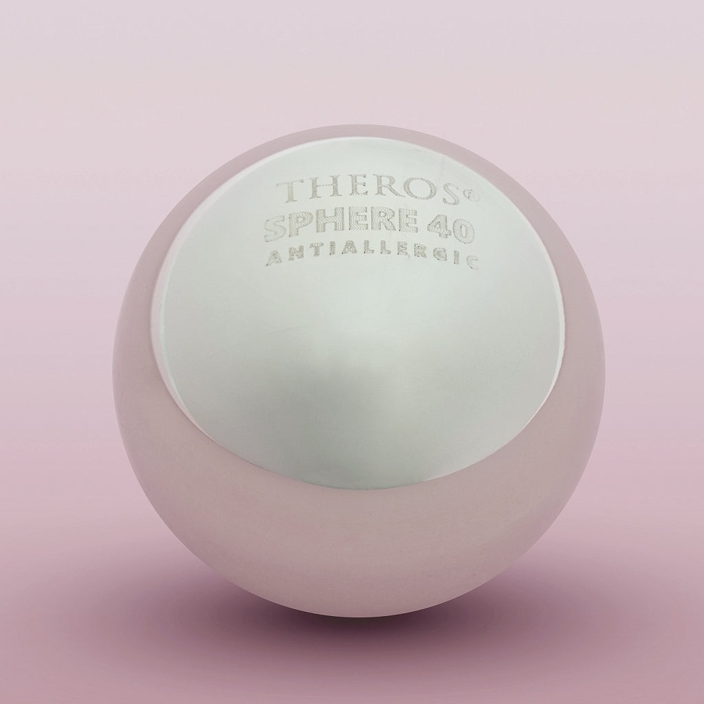 Theros Sphere 40: Massagekugel 40 mm Durchmesser aus Implantatstahl mit Gewinde, Zubehör für Yonisphere Massagegerät für die Vagina oder für Prostasphere für die Prostatamassage, Ansicht ZOOM auf Logo