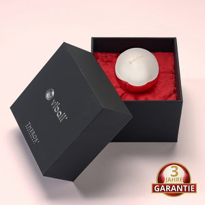 Viball VB50L: 50 mm große medizinische Liebeskugel  aus antiallergenem Edelstahl für Frauen und Männer in einer schwarzen Box auf rotem Samt. Button: 3 Jahre Garantie.