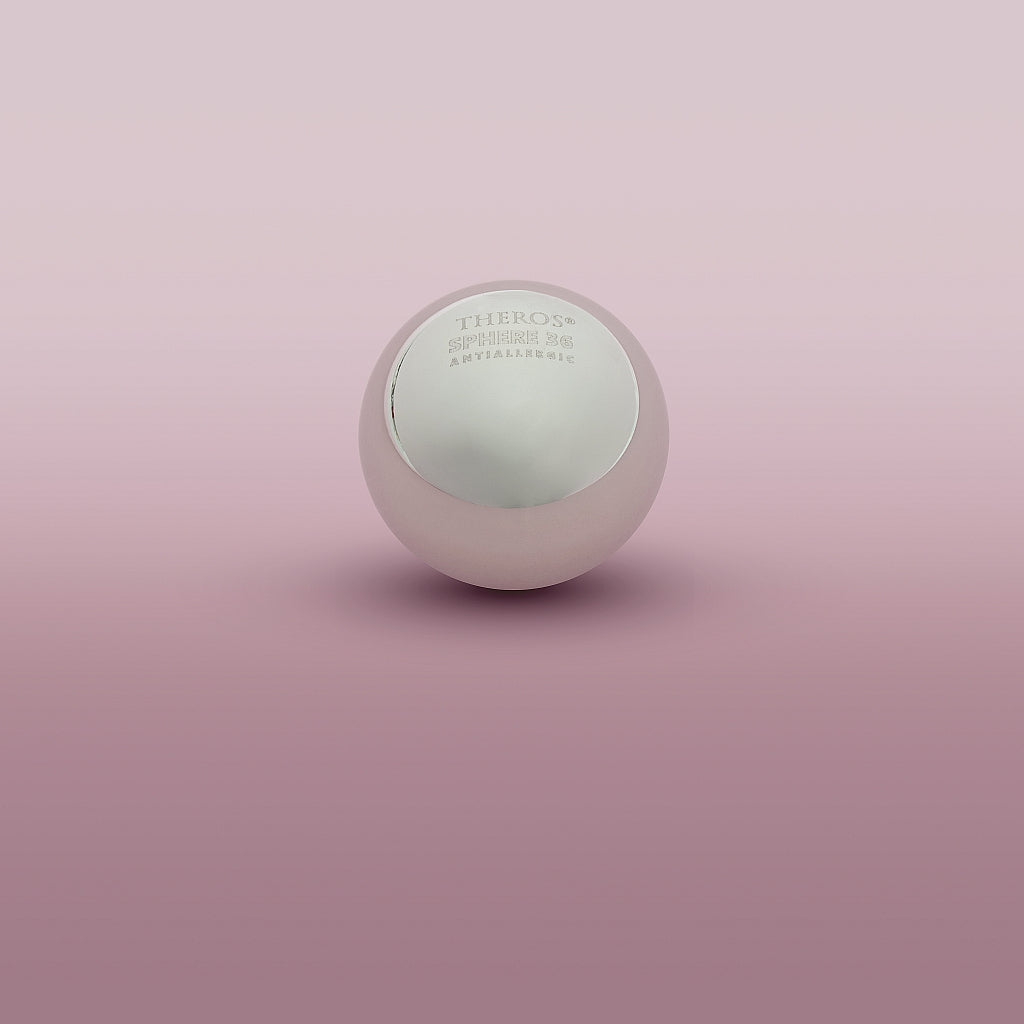 Theros Sphere 36 massage ball for prostate and perineal massage, for screwing onto Theros ProstaSphere and Theros YoniSphere. View: front view.