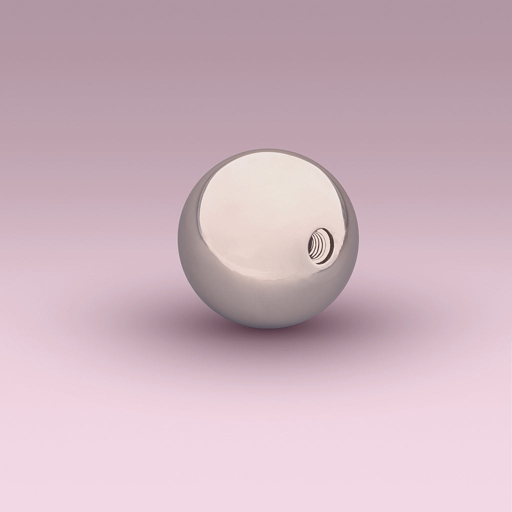 Theros Sphere 40 massage ball for prostate and perineal massage, for screwing onto Theros ProstaSphere and Theros YoniSphere. View: threaded socket on the right of the image.