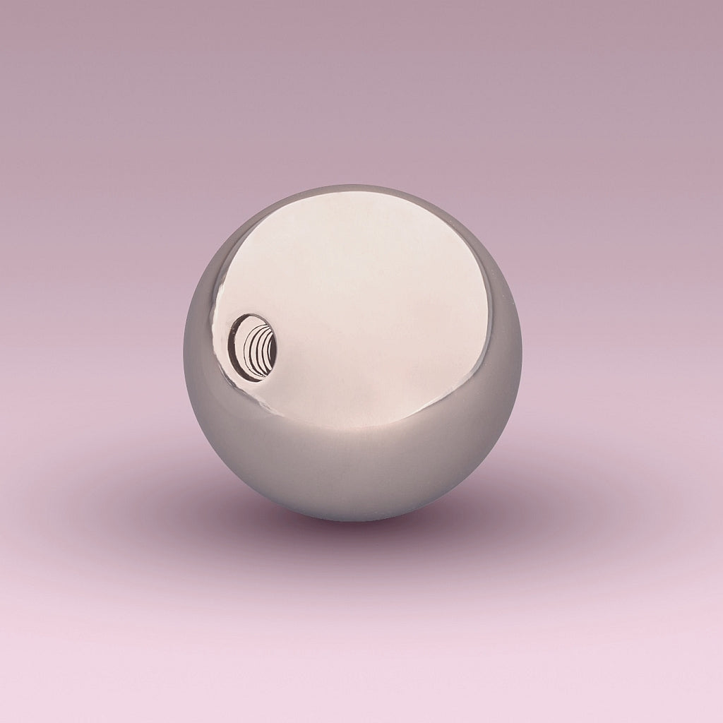 Theros Sphere 60 massage ball for prostate and perineal massage, for screwing onto Theros ProstaSphere and Theros YoniSphere. View: threaded socket on the left of the image.