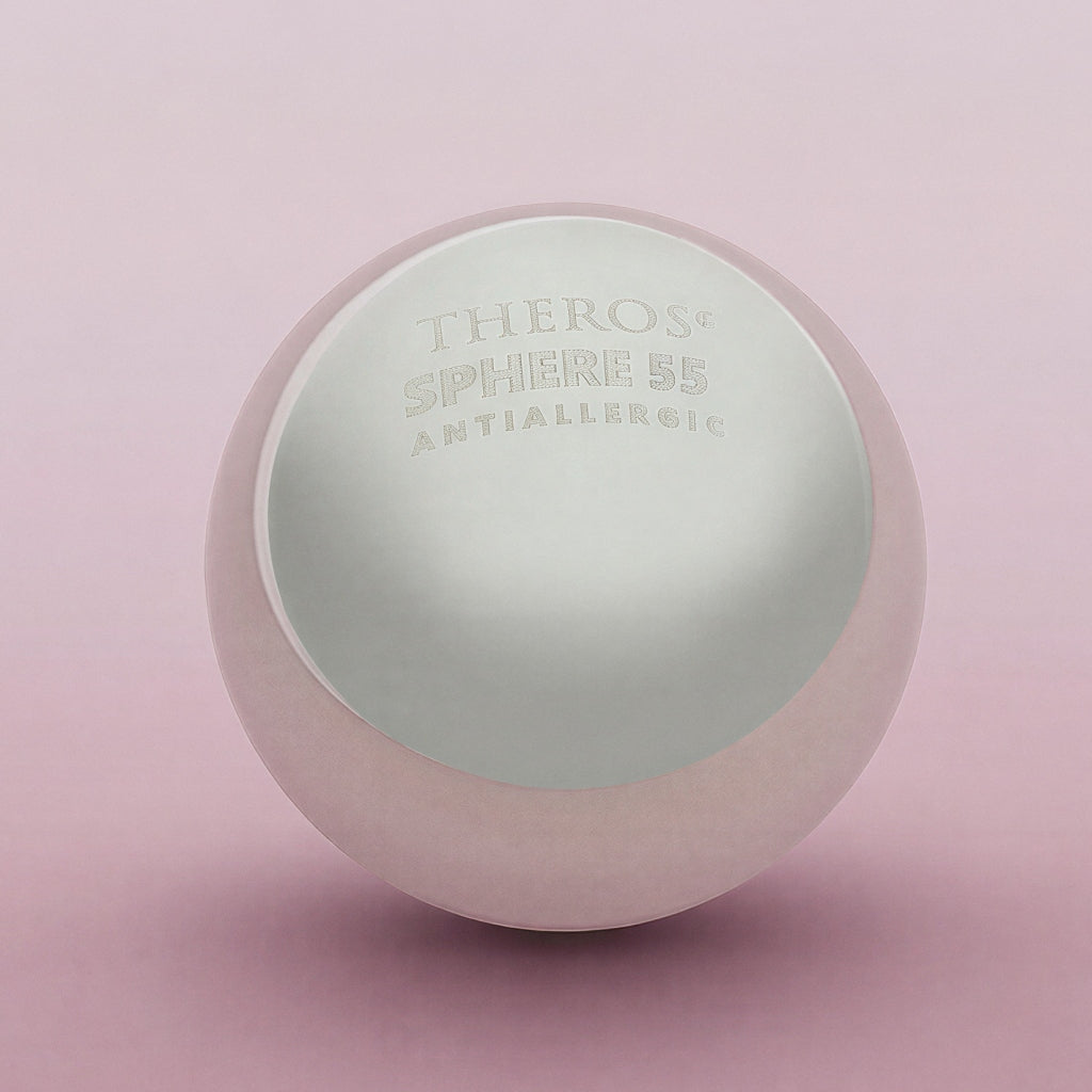 Bola de masaje Theros Sphere 55 para masaje prostático y perineal, para enroscar en ProstaSphere Theros® y YoniSphere Theros®. Vista: zoom frontal.