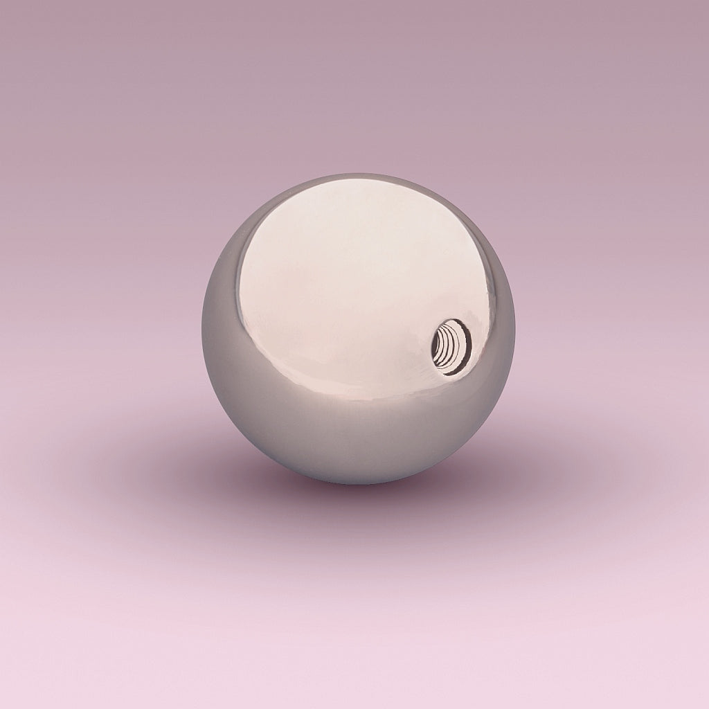 Boule de massage Theros Sphere 50 pour le massage de la prostate et du périnée, à visser sur ProstaSphere Theros® et YoniSphere Theros®. Vue : douille filetée à droite de l’image.
