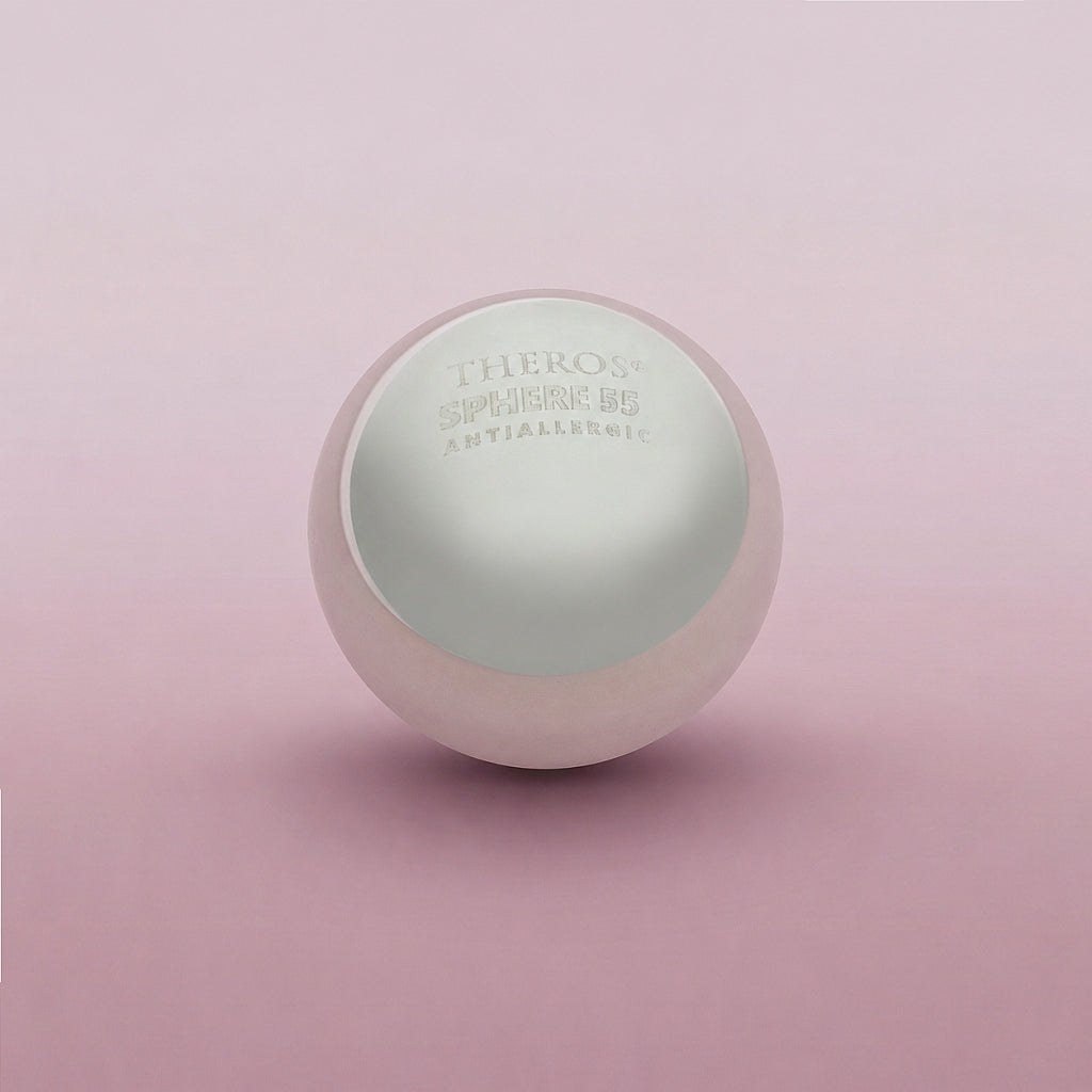 Boule de massage Theros Sphere 55 pour le massage de la prostate et du périnée, à visser sur ProstaSphere Theros® et YoniSphere Theros®. Vue : de face.