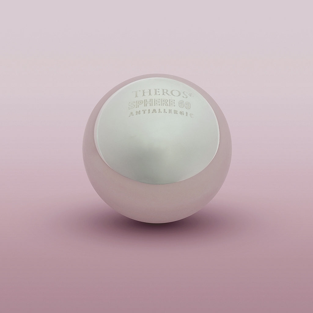 Boule de massage Theros Sphere 60 pour le massage de la prostate et du périnée, à visser sur ProstaSphere Theros® et YoniSphere Theros®. Vue : de face.
