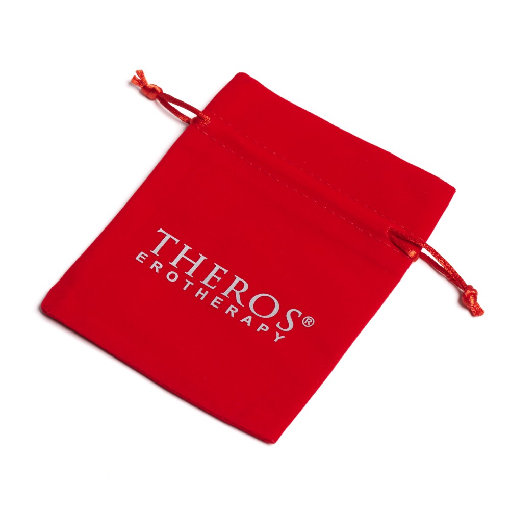 Samtsäckchen in rot mit Logo "Theros Erotherapy" für Viball, Massive Balls, Vaginalstents und Massagekugeln 