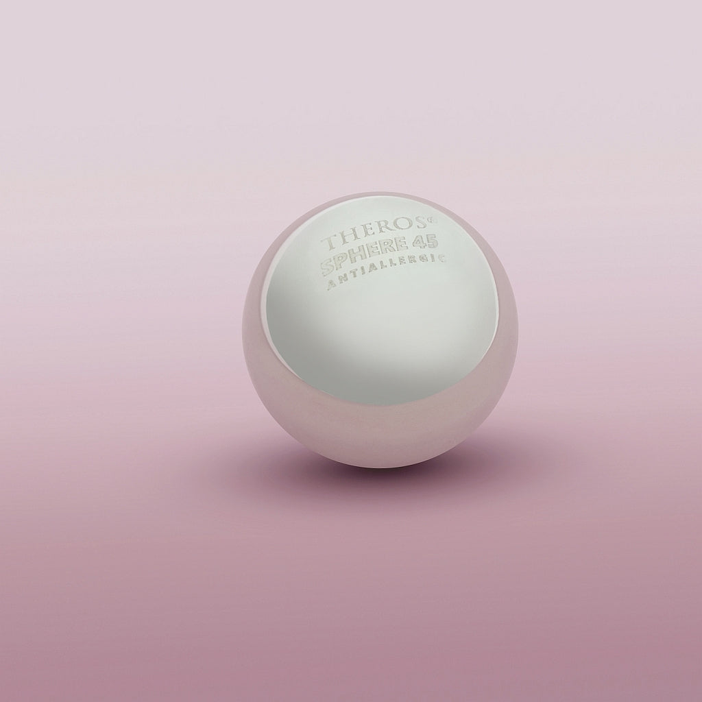 Sfera da massaggio Theros Sphere 45 per il massaggio prostatico e perineale, da avvitare su ProstaSphere Theros® e YoniSphere Theros®. Vista: frontale.