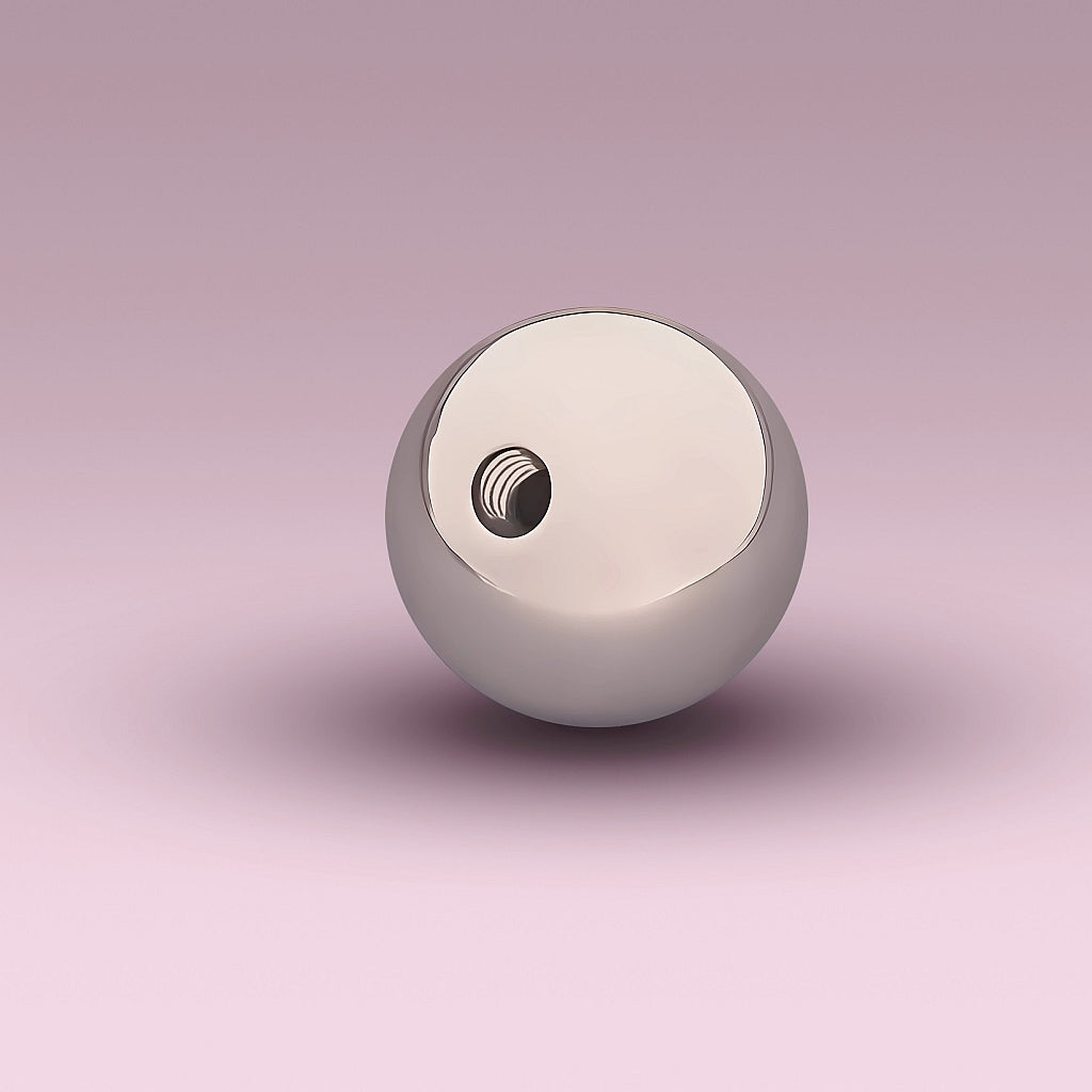 Sfera da massaggio Theros Sphere 45 per il massaggio prostatico e perineale, da avvitare su ProstaSphere Theros® e YoniSphere Theros®. Vista: boccola filettata a sinistra nell’immagine.