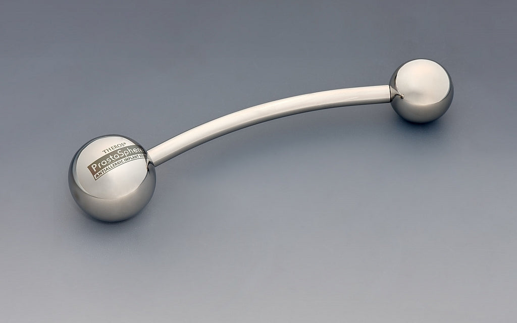 Samtsäckchen in dunkelblau mit Logo Theros ProstaSphere antiallergic steel  für Prostatamassagegerät.