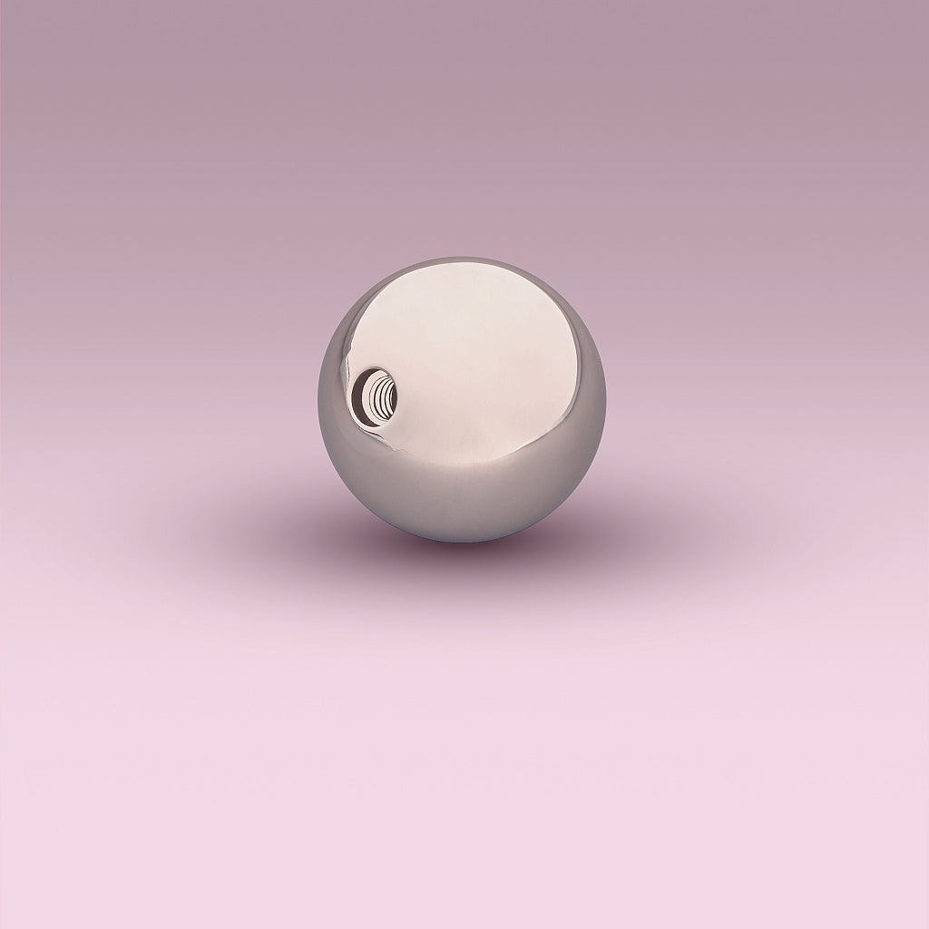 Theros Sphere 36: Massagekugel 36 mm Durchmesser aus Implantatstahl mit Gewinde, Zubehör für Yonisphere Massagegerät für die Vagina oder für Prostasphere für die Prostatamassage, Ansichtt Gewinde links